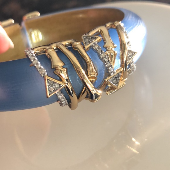 Alexis Bittar Lucite Bangle with Crystals - Picture 2 of 9